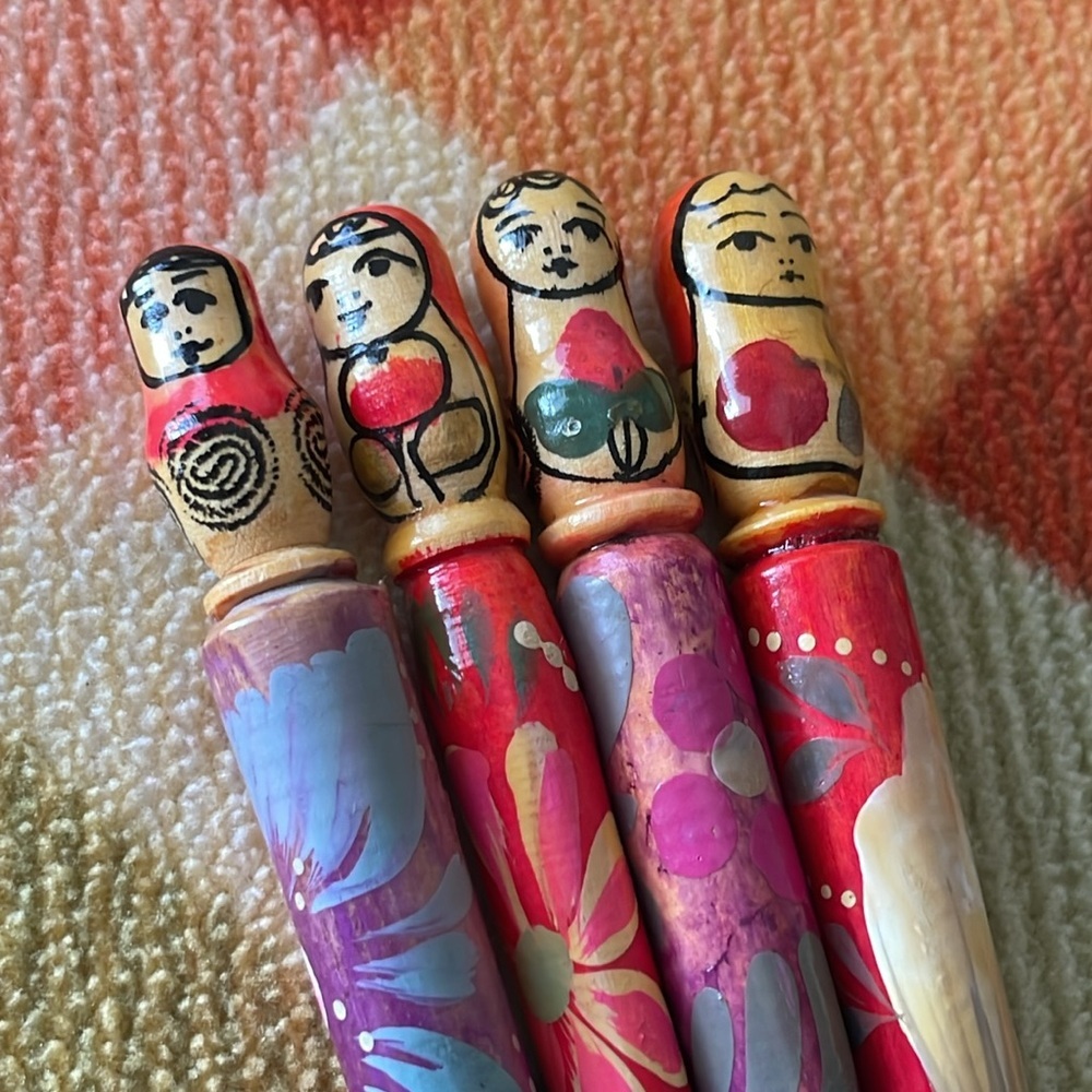 Four Painted Nesting Doll Pens - Picture 1 of 6